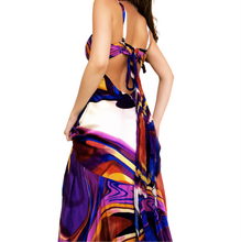 Load image into Gallery viewer, Caché Swirly Silk Maxi Dress