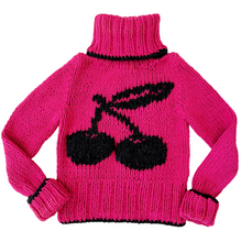 Load image into Gallery viewer, Hand Stitched Black Cherry Turtleneck Sweater