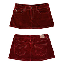Load image into Gallery viewer, Burgundy Corduroy Mini Skirt
