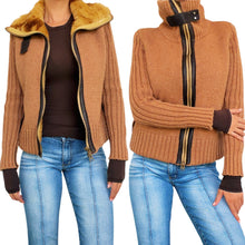 Load image into Gallery viewer, Miss Sixty Furry Knit Zip Up Cardigan