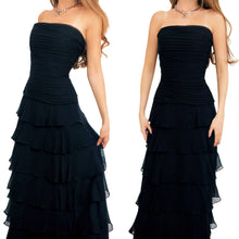 Load image into Gallery viewer, BCBG Strapless Silk Tiered Gown