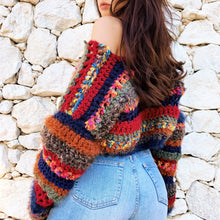 Load image into Gallery viewer, Chunky Rainbow Cardigan by Carolannie Crochet