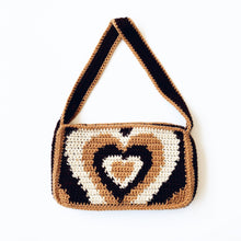 Load image into Gallery viewer, Chocolate Hearts Shoulder Bag by Carolannie Crochet
