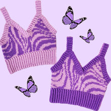 Load image into Gallery viewer, Reversible Purple Swirl Top by Carolannie Crochet