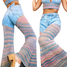 Load image into Gallery viewer, Reworked Cotton Candy Levi’s by Carolannie Crochet