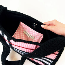 Load image into Gallery viewer, Pink Plaid Shoulder Bag by Carolannie Crochet