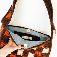 Load image into Gallery viewer, Retro Checkered Shoulder Bag by Carolannie Crochet