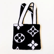 Load image into Gallery viewer, Black & White Louie Tote Bag by Carolannie Crochet