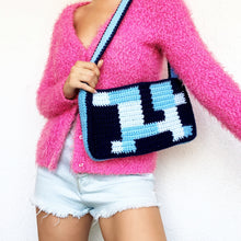 Load image into Gallery viewer, Patchwork Blues Shoulder Bag by Carolannie Crochet