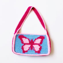 Load image into Gallery viewer, Cotton Candy Butterfly Shoulder Bag by Carolannie Crochet