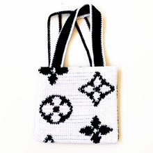 Load image into Gallery viewer, Black & White Louie Tote Bag by Carolannie Crochet