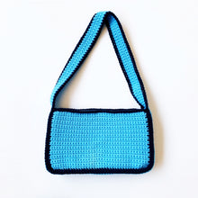 Load image into Gallery viewer, Patchwork Blues Shoulder Bag by Carolannie Crochet