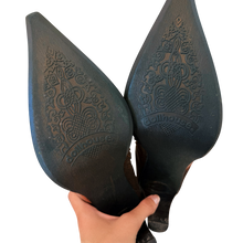 Load image into Gallery viewer, Leather &amp; Corduroy Heeled Boots
