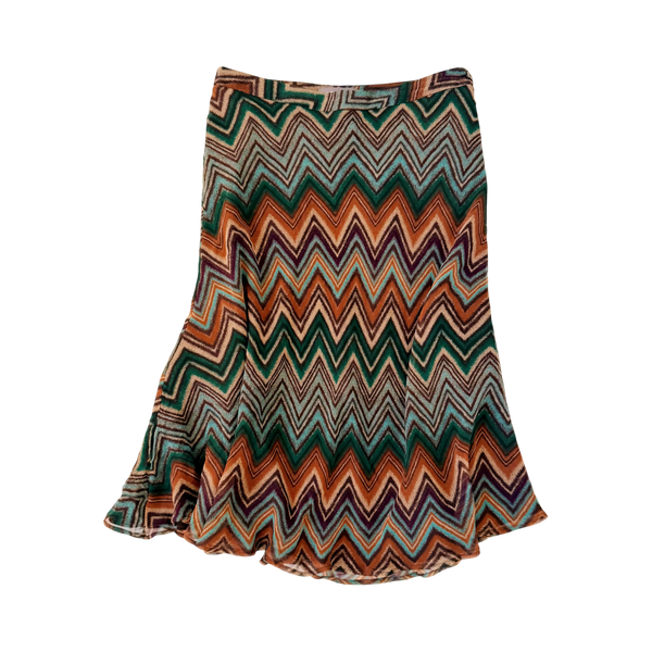 Silk Chevron Skirt