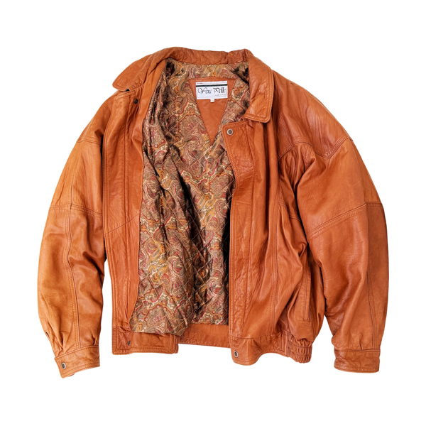 Italian Vintage Leather Bomber Jacket