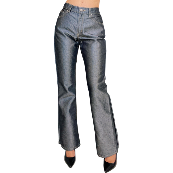 90s Metallic Gunmetal Pants