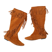 Load image into Gallery viewer, Suede Leather Fringe Boots
