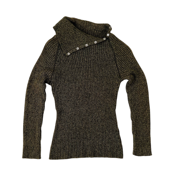 Mossy Green Snap Sweater