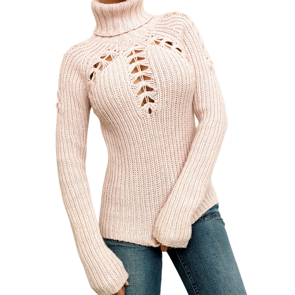 Baby Pink Turtleneck Sweater