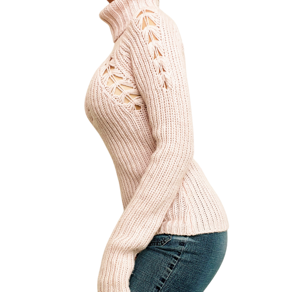Baby Pink Turtleneck Sweater