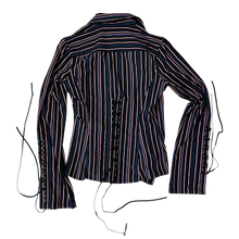 Load image into Gallery viewer, Striped Lace Up Blouse
