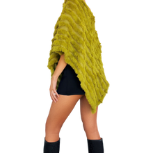 Load image into Gallery viewer, Green Rabbit Fur Poncho
