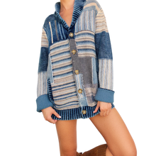 Load image into Gallery viewer, Chunky Knit Patchwork Cardigan

