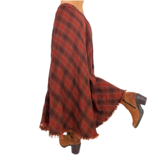 Load image into Gallery viewer, Frayed Plaid Maxi Skirt

