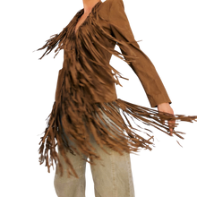 Load image into Gallery viewer, Faux Suede Fringe Jacket
