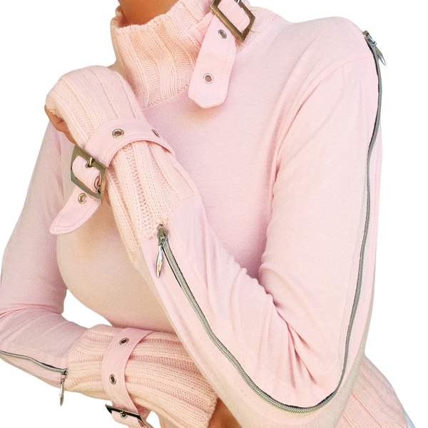 French Vintage Baby Pink Sweater Top
