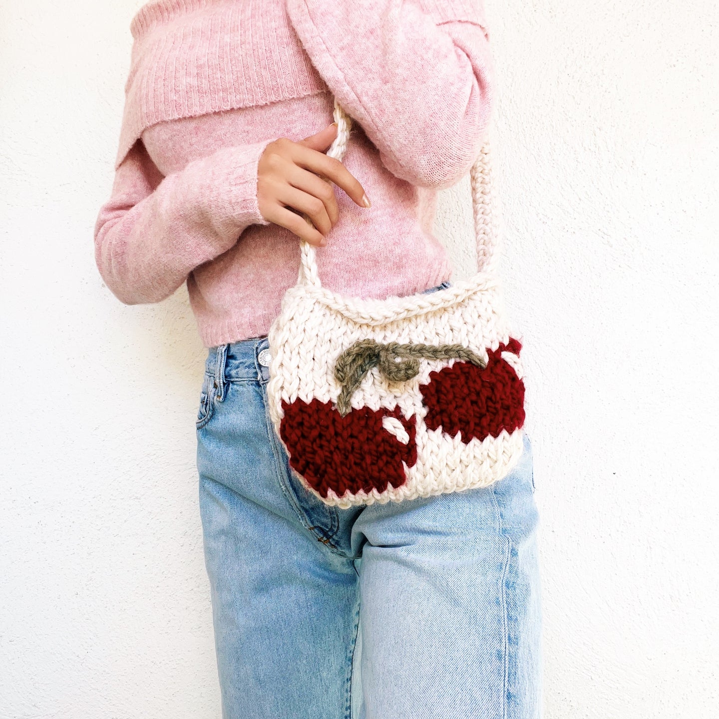 Cherry Baby Hand Knit Bag by Carolannie Crochet