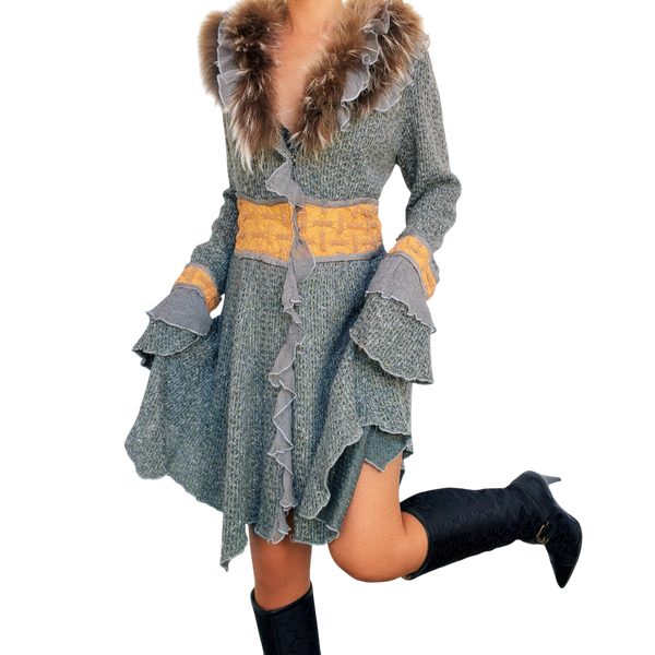 Raccoon Fur Duster Cardigan