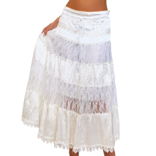 Load image into Gallery viewer, Vintage Lacy Tiered Maxi Skirt
