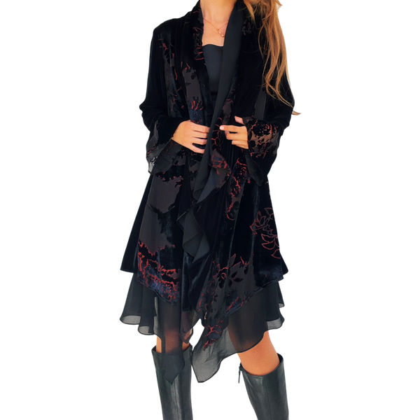 Vintage Velvety Silk Duster