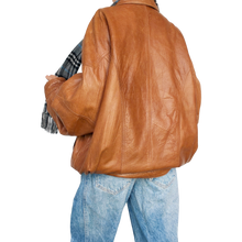 Load image into Gallery viewer, Italian Vintage Leather Bomber Jacket
