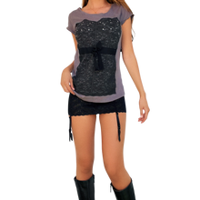 Load image into Gallery viewer, Early 2000s Rhinestone Corset Tee
