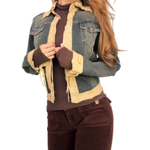 Load image into Gallery viewer, Vakko Suede Trim Denim Jacket
