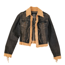 Load image into Gallery viewer, Vakko Suede Trim Denim Jacket

