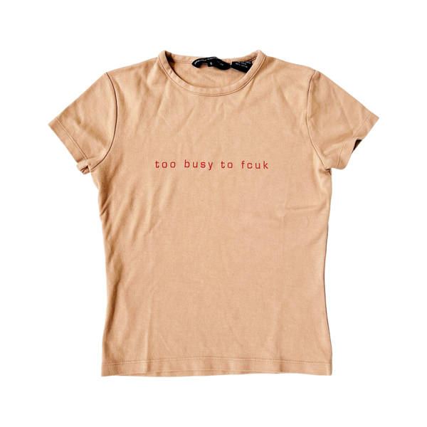 French Connection Tan Baby Tee