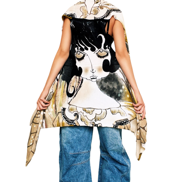 Artsy Graphic Sleeveless Duster