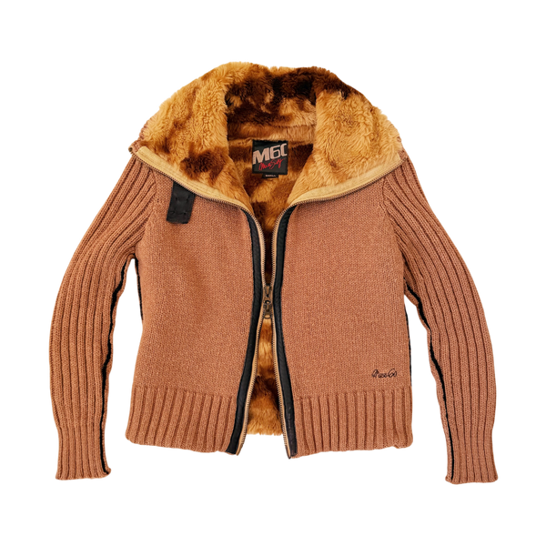 Miss Sixty Furry Knit Zip Up Cardigan