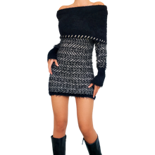Load image into Gallery viewer, Fuzzy Off The Shoulder Sweater Dress
