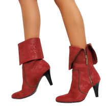 Load image into Gallery viewer, Snakeskin Patterned Zipper Boots
