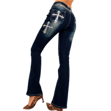 Load image into Gallery viewer, Sequin Cross Jeans
