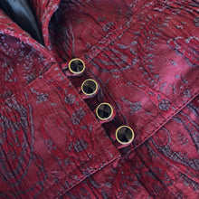 Load image into Gallery viewer, Long Burgundy Brocade Blazer
