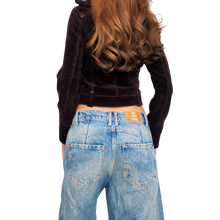 Load image into Gallery viewer, Dark Brown Corduroy Double Zip Jacket
