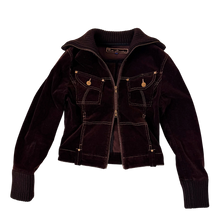 Load image into Gallery viewer, Dark Brown Corduroy Double Zip Jacket
