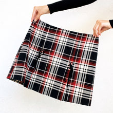 Load image into Gallery viewer, Vintage Plaid Lace Up Mini Skirt
