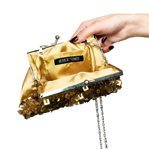 Vintage Gold Beaded Purse