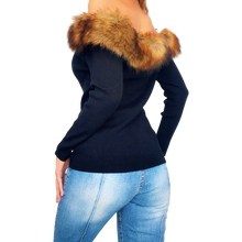 Load image into Gallery viewer, Faux Fur Off The Shoulder Sweater
